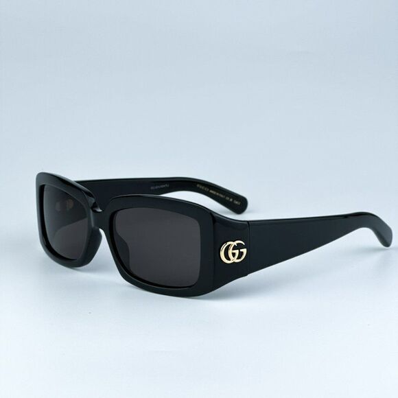 NEW Gucci GG1403S 001 Black Grey Unisex Rectangle Sunglasses GG 1403S main image 5